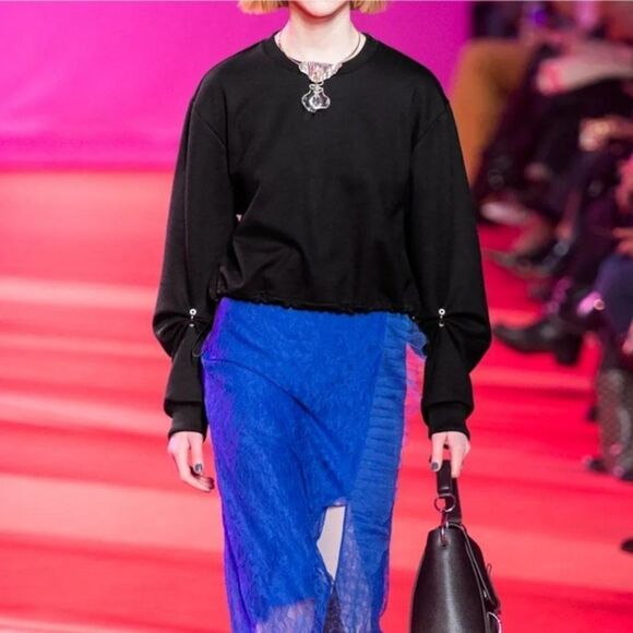 3.1 PHILLIP LIM Embellished Cotton Jersey Top - Picture 7 of 7